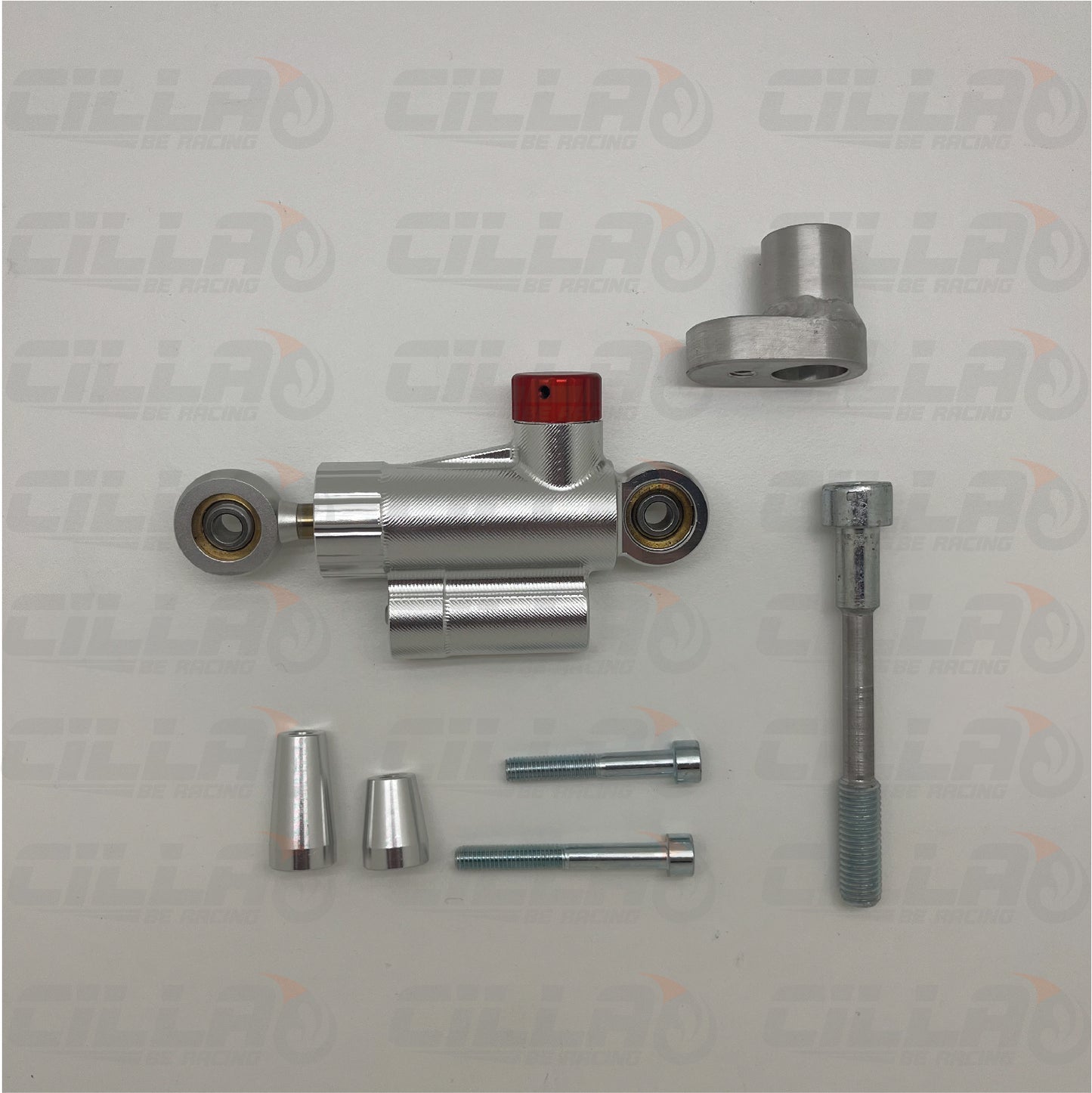 Kit ammortizzatore di sterzo SHORT senza forare il manubrio VESPA - SILVER
