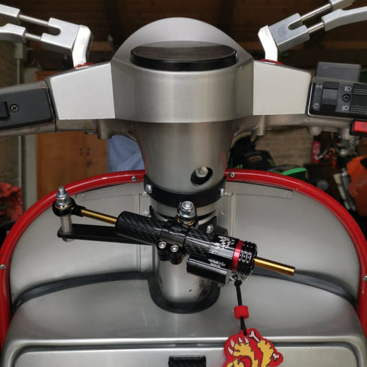 KIT ammortizzatore di sterzo CARBON LOOK per VESPA PX