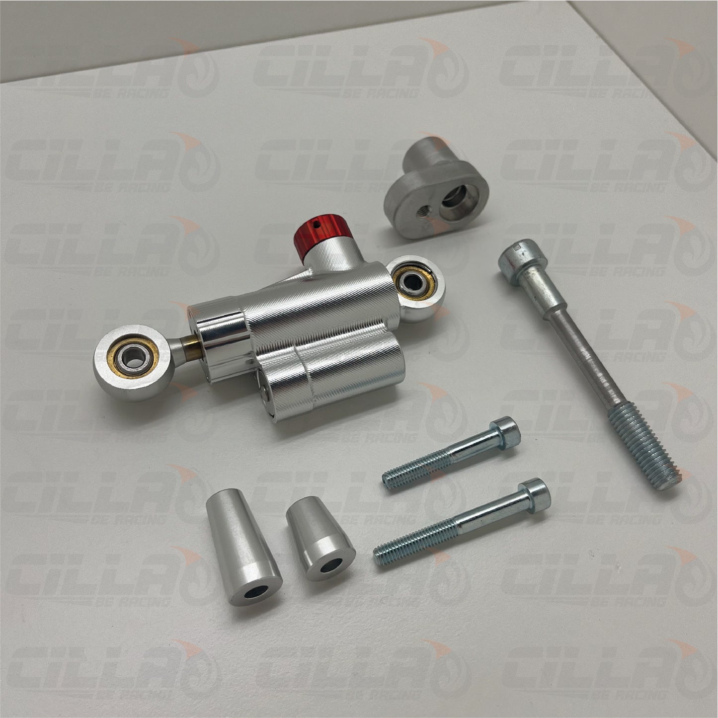 Kit ammortizzatore di sterzo SHORT senza forare il manubrio VESPA - SILVER