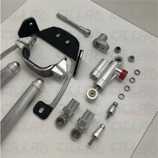 KIT PERFORMANCE holeless: Barra di rinforzo doppia + Ammortizzatore di sterzo regolabile – VESPA PK